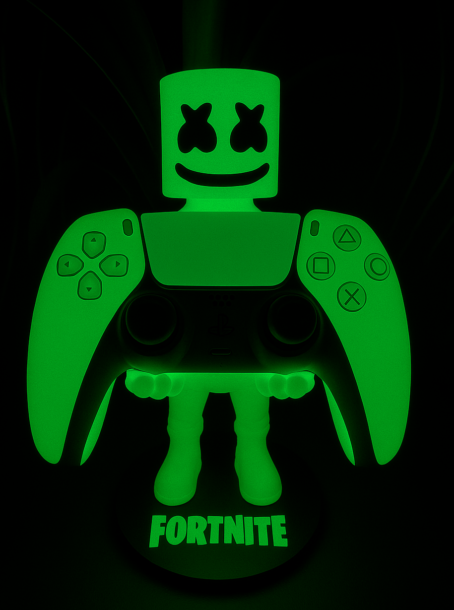 Glow in the Dark Fortnite Marshmello Skin Gaming Controller Stand /Phone Holder