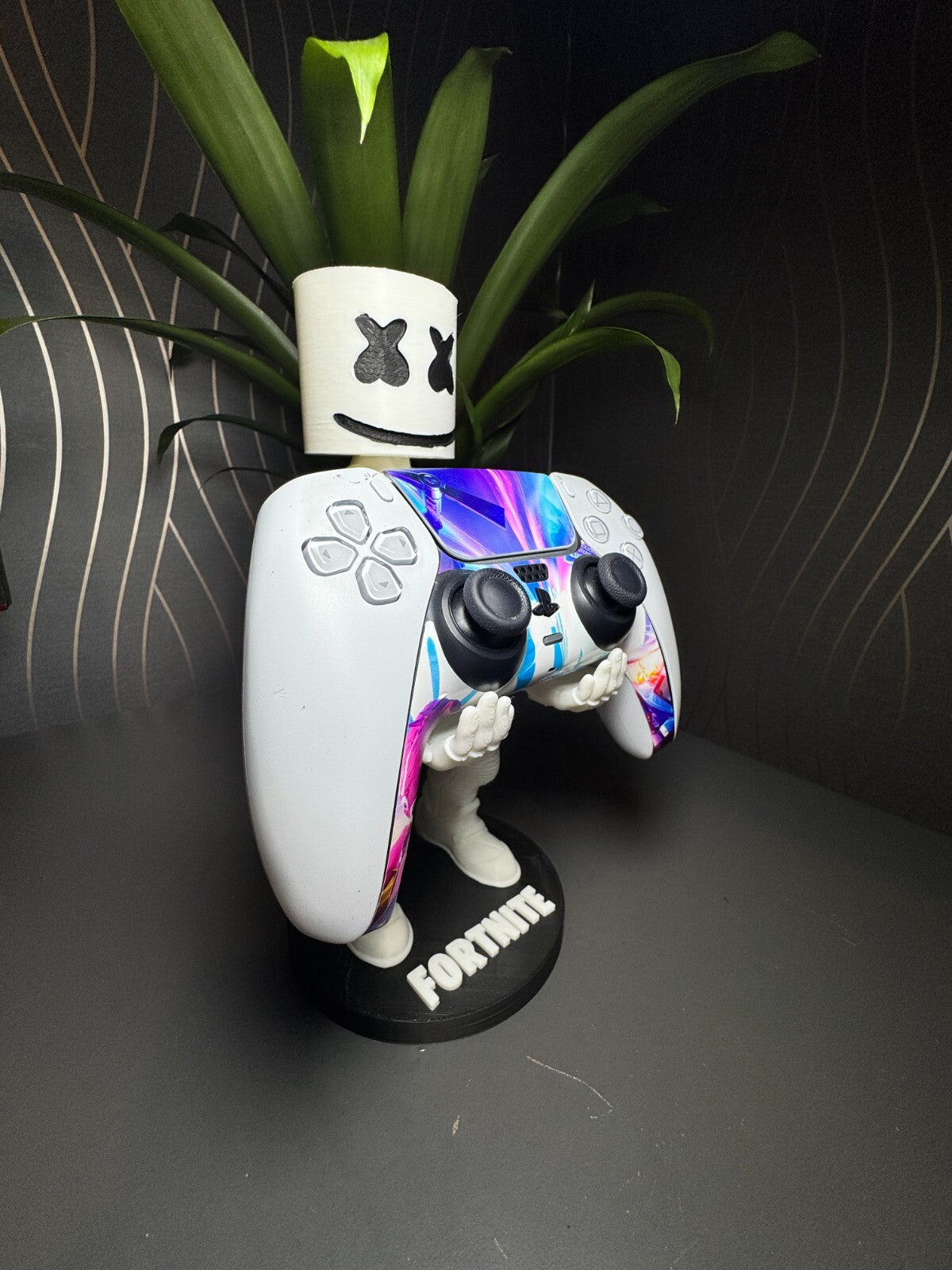 Glow in the Dark Fortnite Marshmello Skin Gaming Controller Stand /Phone Holder