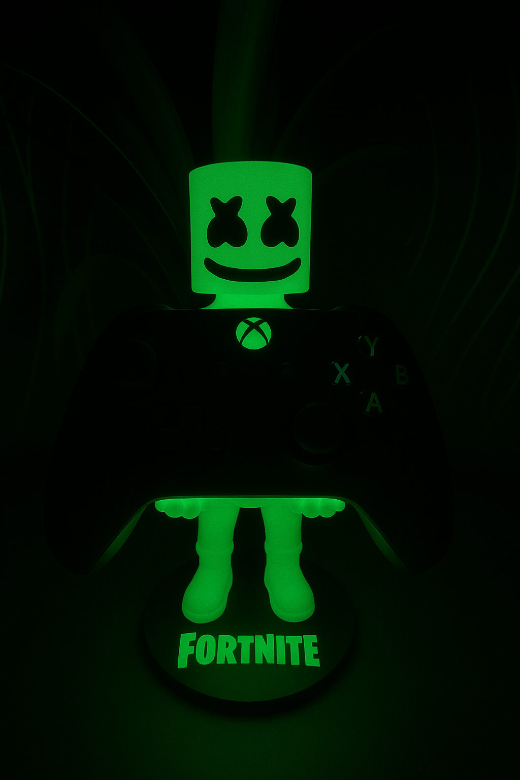 Glow in the Dark Fortnite Marshmello Skin Gaming Controller Stand /Phone Holder