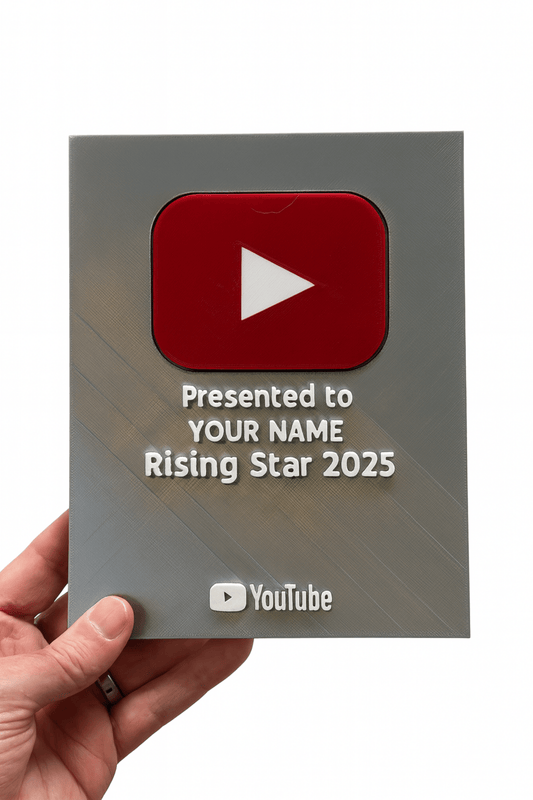 Personalised YouTube Play Button Award Plaque | Premium Version | Add Your Name