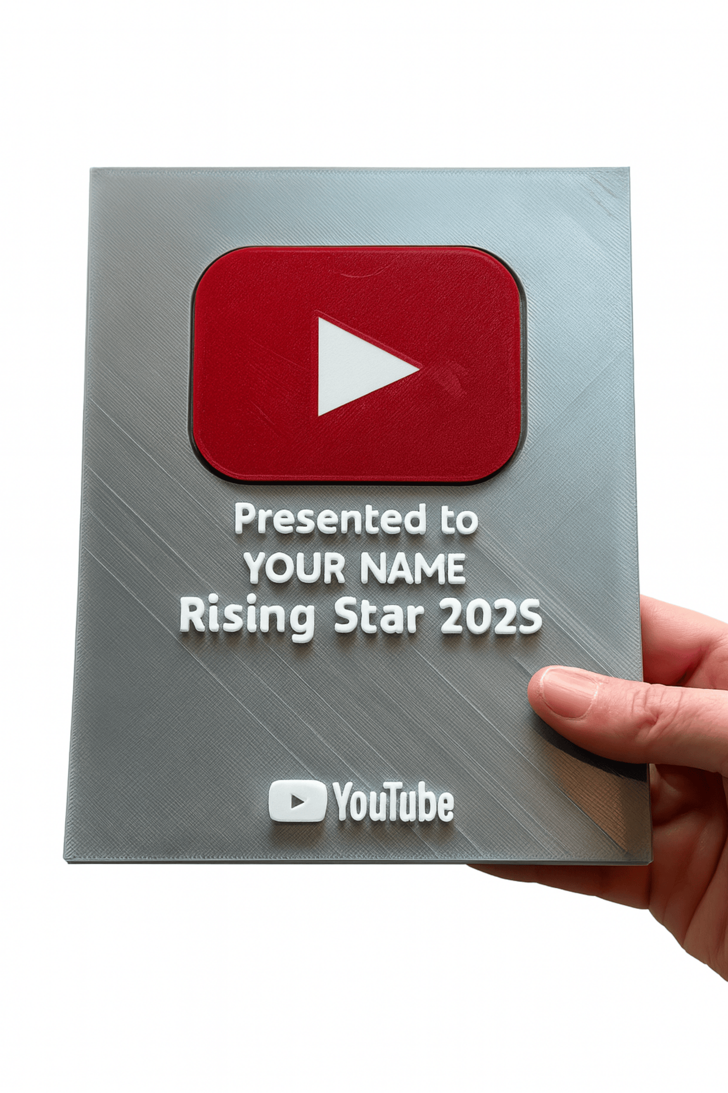 Personalised YouTube Play Button Award Plaque | Premium Version | Add Your Name