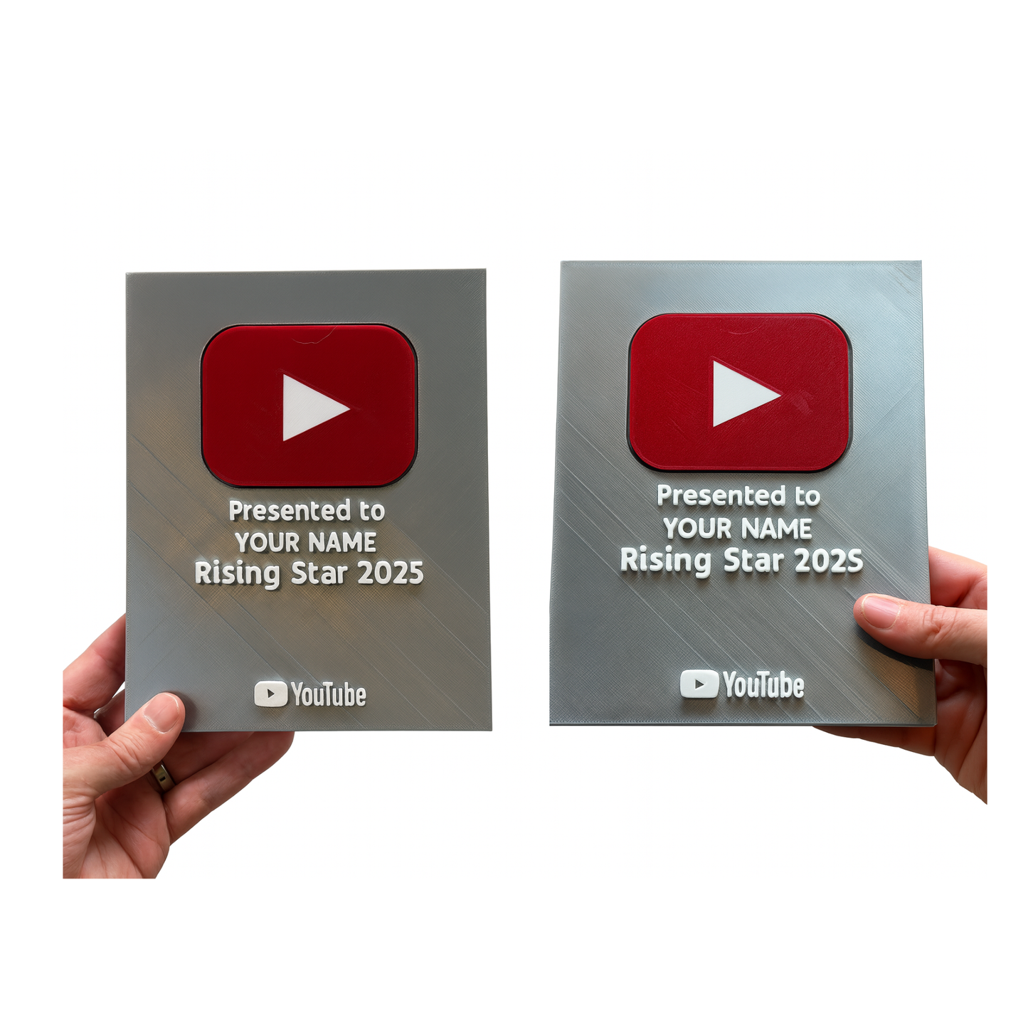 Personalised YouTube Play Button Award Plaque | Premium Version | Add Your Name