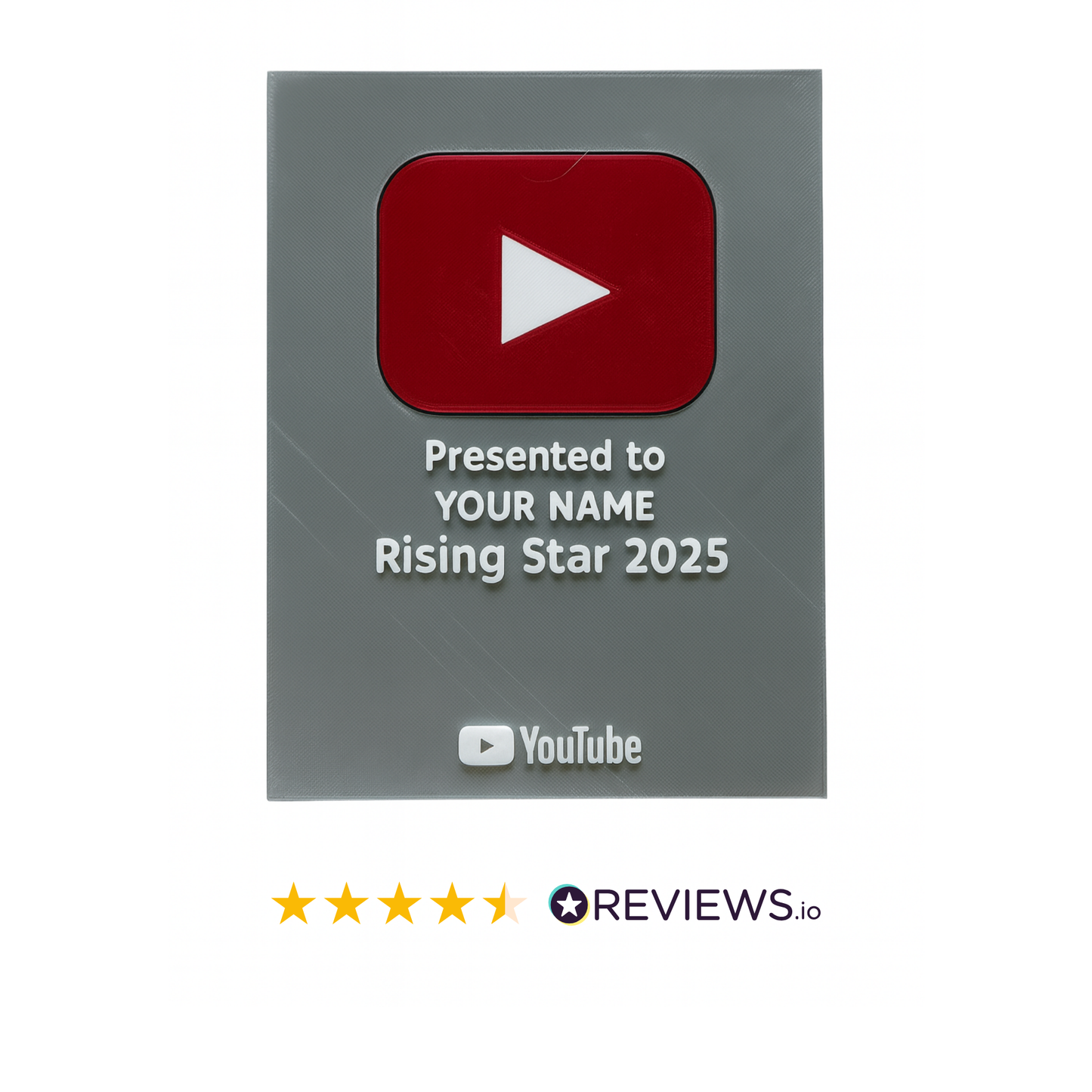 Personalised YouTube Play Button Award Plaque | Premium Version | Add Your Name